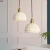 Pendant Lamps IWHD Nordic Japan Style Lights Fixtures Dinning Living Room Light White Ceramic Copper Vintage Lamp Hanglamp