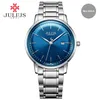 Julius Brand Stainless Steel Watch Ultra Thin 8mm Men 30M Waterproof Wristwatch Auto Date Limited Edition Whatch Montre JAL-040286L