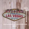 Las Vegas Welcome Neon Sign for Bar Vintage Home Decor Pittura Illuminato Appeso Segni in metallo Ferro Pub Cafe Decorazione della parete T2002651