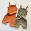 Rompertjes Babybody's Zomerrompertjes Wafelkatoen Baby's Playsuits Mouwloze jumpsuits voor jongens en meisjes Baby's Kleding 0-18 maanden 230720