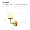 Wall Lamp europeisk styleglass Boll Bedside Led Gold Black Swing Arm Rum Sovrum Living Decor