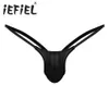 iEFiEL Masculino Tanga Sexy Masculina Malha Transparente Cordão-dental Masculino Cintura Baixa Jockstrap Biquíni Aberto nas Costas Elástico Cueca Cueca 274T