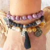 MG0751 Buddha Ohm Beadered Tassel Bracelet Boho Bohemian Peace Tassel 6 мм чернокожих браслет браслета Lava 288V