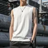 Gilet da uomo Canotta versatile estiva Canotta allentata Sport rilassato Fitness T-shirt senza maniche a spalla larga Tinta unita Abbigliamento casual