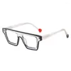 Солнцезащитные очки рамы 2023 Модные квадратные квадратные оптические анти-голубые очки женщины Viintage Punk Funny Part
