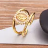 Nidin Classic Zircon Round inlaid jungfru Mary Ring Church bröllop Justerbara smycken Kvinnor Engagemang Religiösa parti gåvor