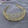 Fermagli per capelli A371 Pieno zircone cubico Gioielli da sposa Fascia per capelli Bling Sposa Headhoop Tiara Corona per damigelle d'onore