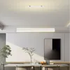 Pendant Lamps Simple Restaurant Lights Living Room Bedroom Dining Table Bar Led Chandelier Home Black White Indoor Lighting Strip Lamp