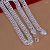 Chains Pure 925 Silver Necklace For Men 10MM Chain Collier 20/24inch Choker Fashion Male Jewelry Accessories Gift Bijoux Colar