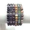 SN0619 Человек -йога браслет 6 мм Lava Jasper India Agate Onyx Garnet Nutural Stone Bracelet