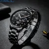 Relogio Masculino Crrju Men Luxury Full Steel Watchesファッションスポーツクォーツミリタリードレスウォッチ男性明るい防水時計221c