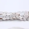 Loose Gemstones Wholesale White 20mm Flat Coin Shape Natural Freshwater Pearl