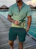 Men's T Shirts High Quality Solid Color Lapel Short Sleeve Zip Polo Shirt Shorts Set Street Sports Jogging Summer 2023