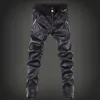 2020 Mens Ny Tuta Moto Uomo Pu Pantaloni Patchwork Denim Biker Jeans Pantaloni in pelle Taglia 28-36 UN2A262D