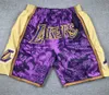 Vintage Just Yellow Don Basketball Shorts Just Don Short avec poches Retro 1996 Purple Mens Zipper Short Stitched Team Basketball Shorts S-XXL
