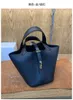 Original Designer Picotin Lock Bag Manual Helt semi Vegetabilisk korgväska Hand Sydd vaxtråd Tc Raw Leather Cow Hold Women's Bucket 5J8G