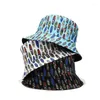 Beretti berretto bocca Cappelli da cappello a secchio per cappelli Panama Fisherman Cappelli per uomini Donne Doppi lati Reversibili da viaggio da viaggio all'aperto Bob Gorras