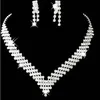 Günstige Hochzeit Brautschmuck Sets Mädchen Ohrringe Halskette Kristalle Formale Weihnachtsfeier Strass Accessoires Top Selling278m