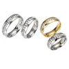 l'intero argento della miscela 50pcs e l'oro hanno placcato i monili Rings305T di cerimonia nuziale dell'acciaio inossidabile del Rhinestone del cerchio pieno di fila