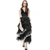 Women's Runway Dresses O Neck Sleeveless Tiered Ruffles Lolita Designer Fashion Designer Evening Party Prom Gown