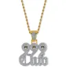 hip hop 999 club diamants pendentif colliers pour hommes luxe numéro lettres pendentifs véritable plaqué or cuivre zircons chaîne cubaine nec231y