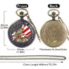 포켓 시계 USA Pocket Watch Men 클래식 대통령 토치 독수리 리버티 디자인 포켓 시계 여성 빈티지 쿼츠 아랍어 숫자 다이얼 시계 230719