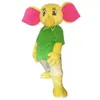 Costume de mascotte d'éléphant jaune personnage de dessin animé taille adulte de haute qualité