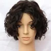 Court Bob Coupe Full Lace Wig Cheveux Humains Curl Style Long Bobby avec Partie Latérale Lace Front Perruques Pour Les Femmes Noires263h