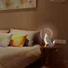 Bordslampor djur roligt nattljus laddningsbar bärbar skrivbordslampa söt hem sovrum kreativa ornament akryl lampskärm varm gul