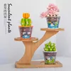 Blocks Creative Potted Flowers Cactus Interior Decoration Ornaments Building Blocks Toys Girls Christmas Gifts R230720