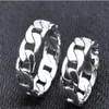 V YA 100% 925 Sterling Silver Ring Punk Ring Cycle Chain Finger Rings for Men Fine SMYELLTY Big Size Par Ring Men smycken273w