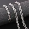 ed Rope Chain Classic Mens Jewelry 18k White Gold Filled Hip Hop Fashion Necklace Jewelry 24 Inches235N