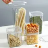 Bouteilles de stockage boîte de cuisine conservation des aliments Transparent garder frais Snack produits secs réservoir de thé avec couvercle pour bocaux de céréales en vrac