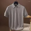 Pulls pour hommes Polos pour hommes Vêtements de travail d'été à manches courtes T Vêtements Business Thread Respirant Cool Shirt