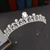 Haarspangen Silber Farbe Kristall Prinzessin Kronen Braut Tiara Festzug Diadem Mode Hochzeit Krone Kopfschmuck Schmuck Zubehör