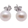 Akoya Pearl earrings Studs 6-7mm丸い白いAkoya Studs 925 Sterling Silver Women StudEarings女性ジュエリー2864