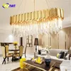 Lampes suspendues FUMAT Creative Ovale Or Bronze Cristal K9 Acier Inoxydable LED Éclairage Lustres Lumières Accrocher De Haute Qualité Pour Foyer