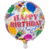 50pcs / lot 18 pouces Joyeux Anniversaire Ballon Feuille D'aluminium Ballons Hélium Ballon Mylar Boules Pour Kid Party Décoration Jouets Globos Q1268p