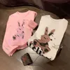 23ss T-shirt pour femme vêtements de marque pour femme t-shirt col rond en coton Bunny letter logo imprimé t-shirt à manches courtes avec sac Vêtements pour femmes de haute qualité a1