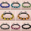 Braceletes inteiros de 10 mm preto branco misto multi mix strass cristal Shamballa pulseira de joias para homens y353181m