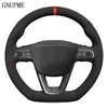 Hand stitched Black Suede Car Steering Wheel Cover For Seat R Leon ST Cupra Ateca FR2095