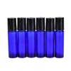 Garrafas de vidro portátil 10ml mini roll on fragrância perfume âmbar azul transparente garrafas de rolo de vidro fosco com esfera de aço inoxidável em S Fchg