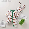 Jumpsuits Spring i Autumn Wielkanocne Bodish Bodysuit Ubranie HARPER Rabbit Ear Hat Dwukęałowy odzież dla dzieci T230720