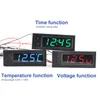 Nowy wielofunkcyjny zegar wielofunkcyjny Wewnątrz i na zewnątrz temperatury samochodu Akumulator Monitor Monitor DC 12V Dropshi279o