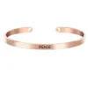 10 Stück / Los Lasergravur Positive ID Inspirierendes Zitat Edelstahl Armreifen Kollektion Maßgeschneidertes Manschetten-Mantra-Armband SL-05223x