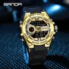 Relojes de pulsera SANDA Brand Reloj digital Led Light 2Time Sport Cronómetro Reloj de pulsera para hombre Luxury Countdonw a prueba de golpes para hombre con fecha 230719