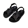 Tome Designer Shoes Soled Pure Sandals Black Linen Original ~ Tjock Canvas Roman Style Manual Leather Woven Beach Shoes 3JHF