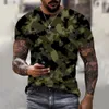 Camisetas Masculinas Camuflagem 3D Camisetas Masculinas Roupas Masculinas Moda Ao Ar Livre Casual O Neck Manga Curta Verão Rua Grandes Esportes Militares Camisetas 230720