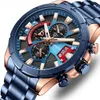 Andra klockor Multi Functional Six Needle Men's Quartz Watch Rostfritt stål Vattentät kalender Fashionable Highend för 230719