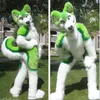 2018 direto da fábrica fursuit verde husky fantasia de mascote de pelúcia tamanho adulto trajes de festa de natal de halloween 243t